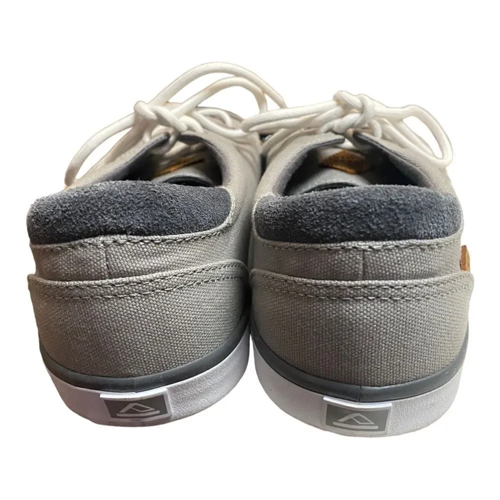 REEF Deckhand 3 Men's Grey White Boat Deck Shoes with Box 7.5